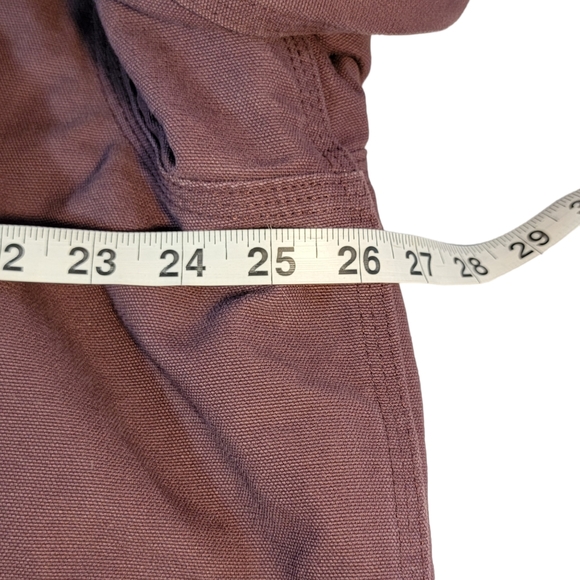 Carhartt Plum Purple Heavy Canvas Workwear Hooded Coat Work Jacket XL 16-18 - Picture 10 of 12